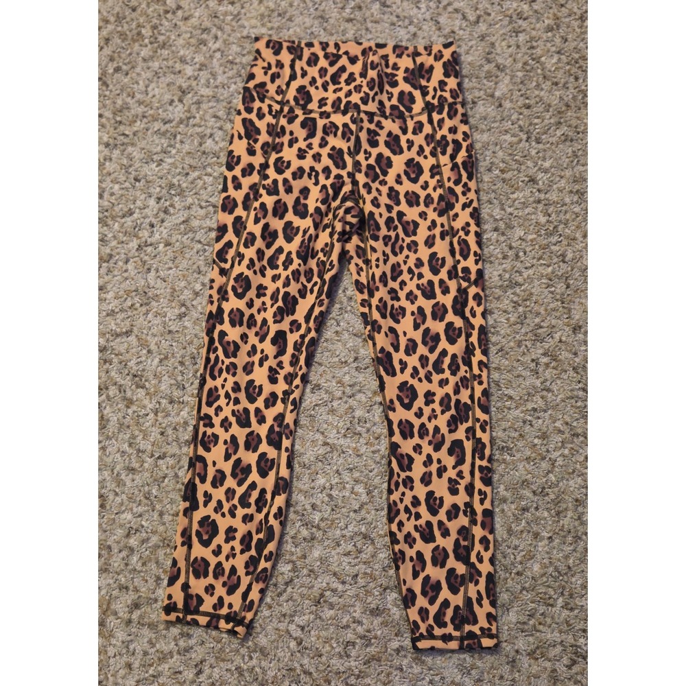 Fabletics Skinny Animal Print Leggings Women's Size Small Tan Brown Black